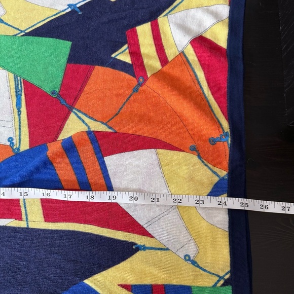 Lauren Ralph Lauren Top Women Sz M Sleveless Linen Blend Colorful Artsy Abstract - Picture 9 of 9